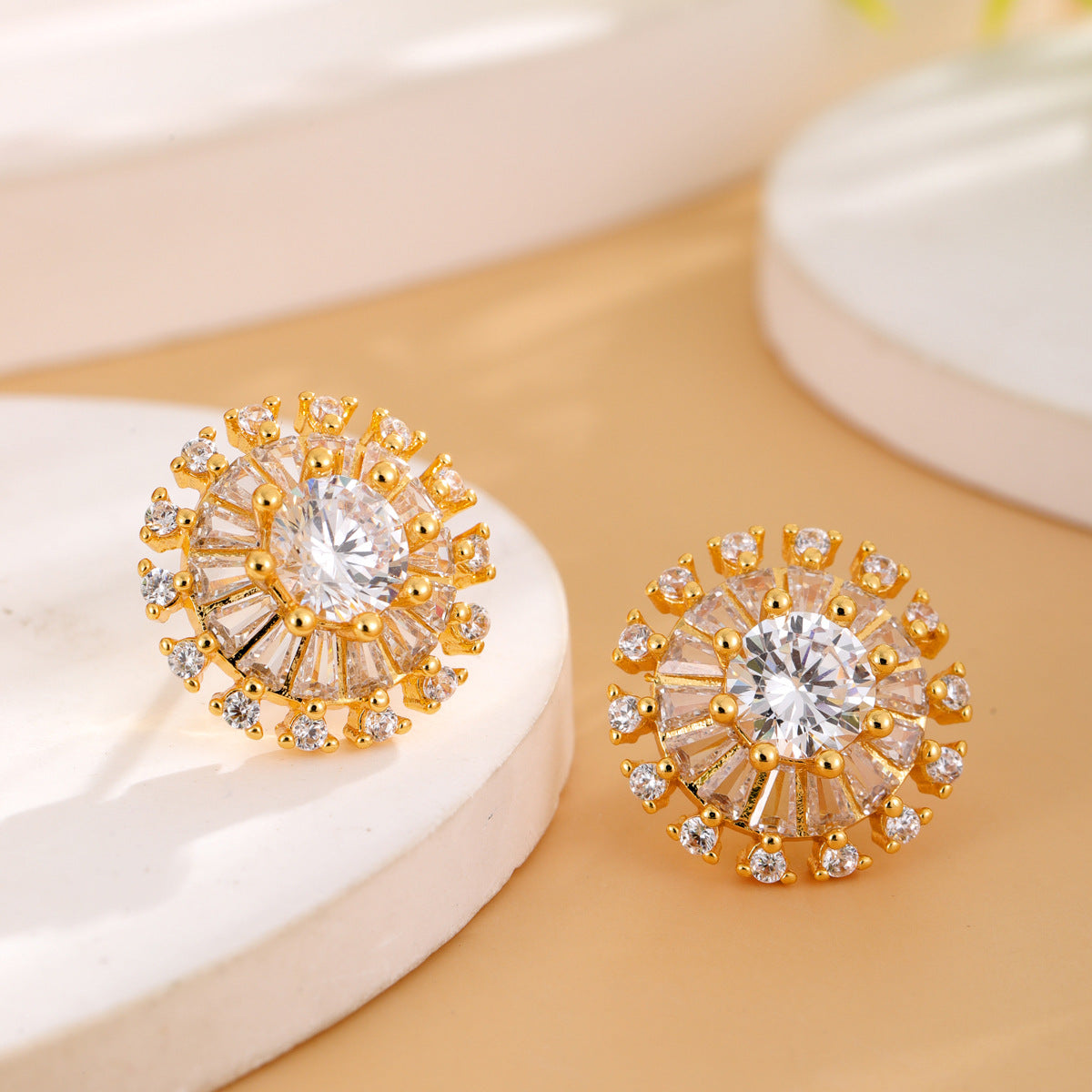 Wholesale  Plated Jewelry Petal Set Stainless Steel  All-match Earrings