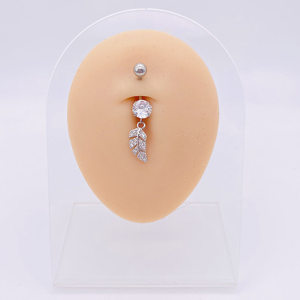 Wholesale Stainless Steel Long Tree of Life Zircon Belly Button Nails Body Jewelry ACC-BJ-ChenY001
