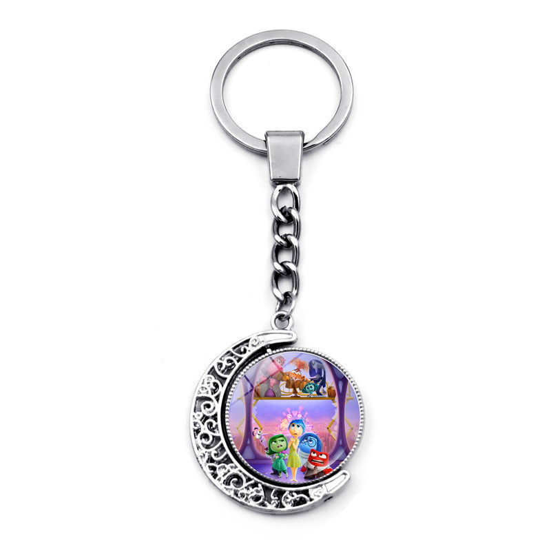Wholesale Cartoon Double-sided Rotating Zinc Alloy Glass Keychains ACCVIP-KC-JiaYun002