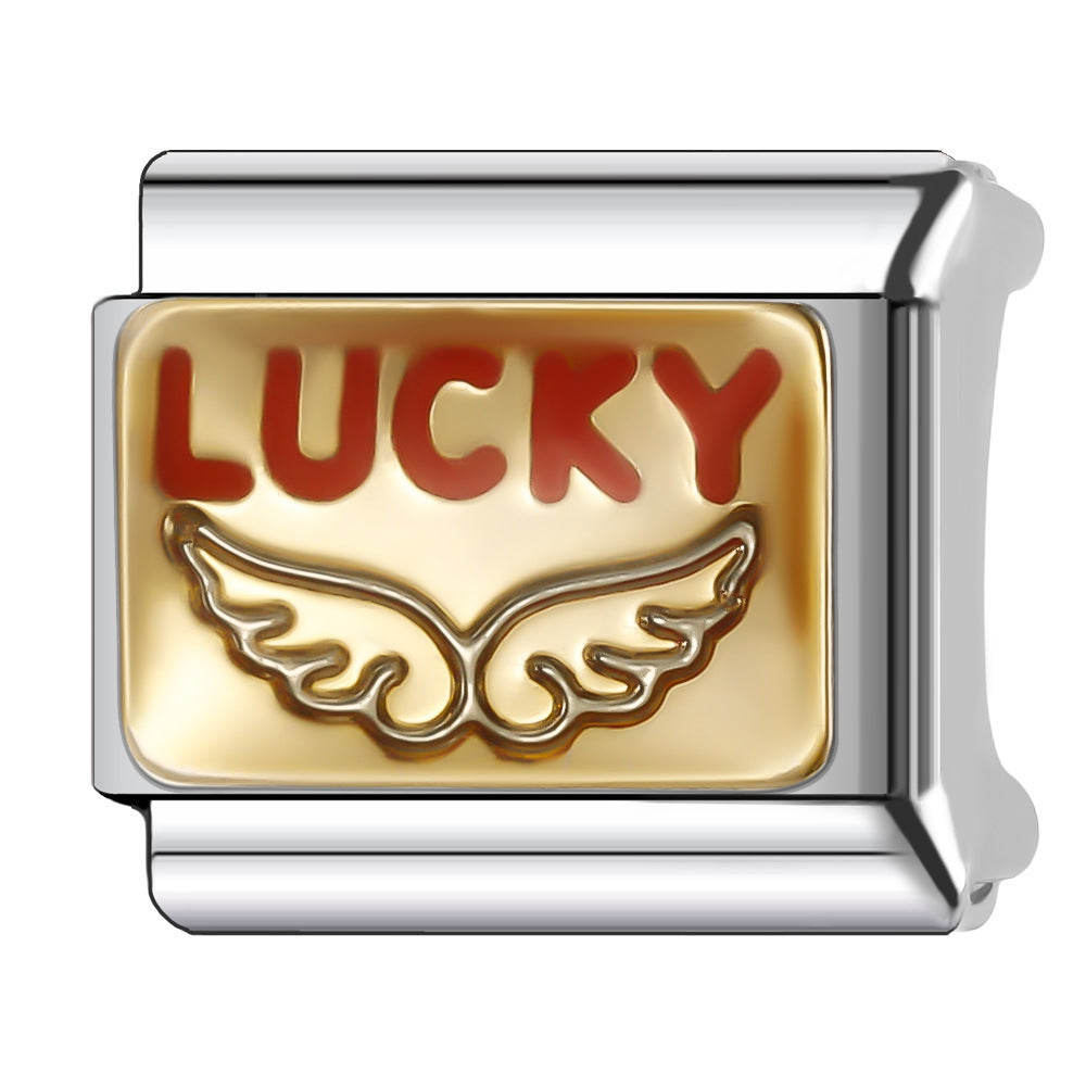 Wholesale Italian Charm Bracelet 9mm DIY Splicing Creative Pattern Stainless Steel Composable Bracelet