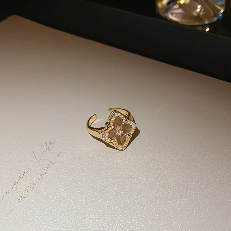 Wholesale zircon tiger eye open ring