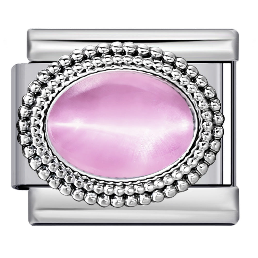 Wholesale Italian Charm Bracelet 9mm DIY  Oval Colored  Creative Stainless Steel Composable Bracelet