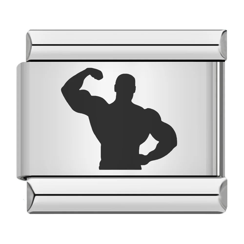 Wholesale 9mm Italian Charm Starter Bracelets DIY square Single Section Creative Stainless Steel Composable Bracelet