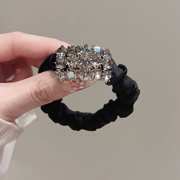 Wholesale  Black Rhinestone Hair Ties Hair Accessories Hair Scrunchies