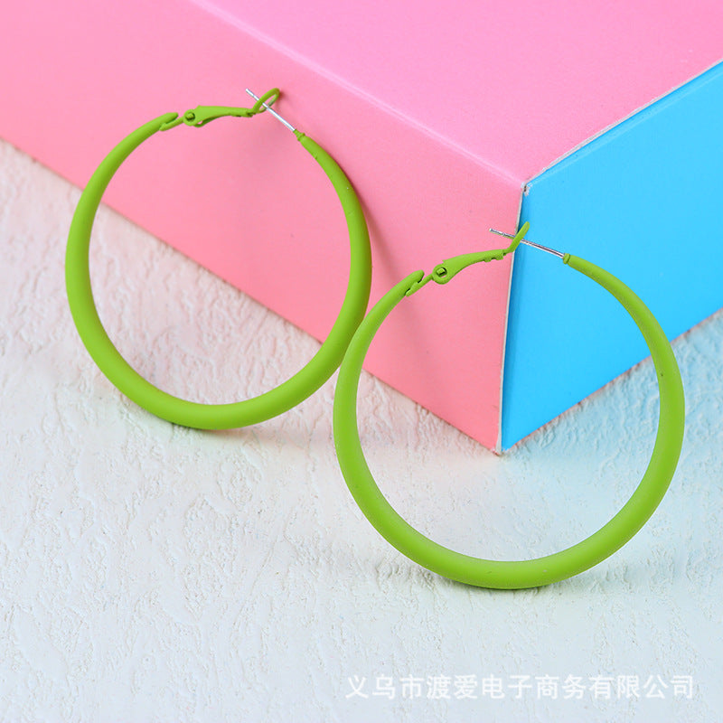 Wholesale Alloy Colorful Paint Simple Geometric Earrings