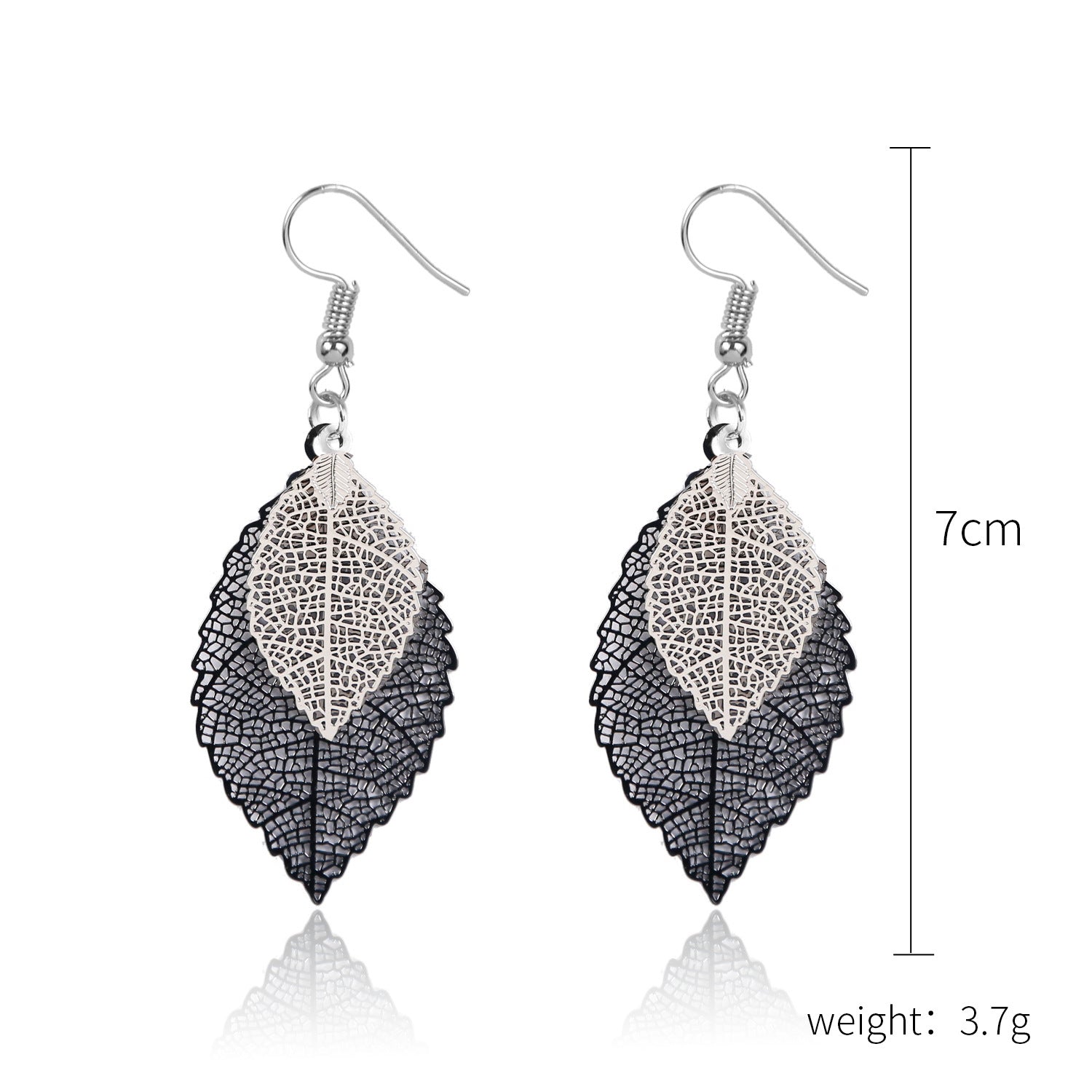 Wholesale  retro simple personalized niche leaf earrings