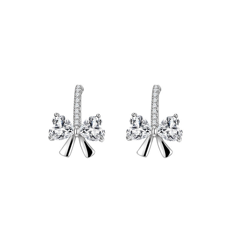 Wholesale S925 sterling silver bow stud earrings