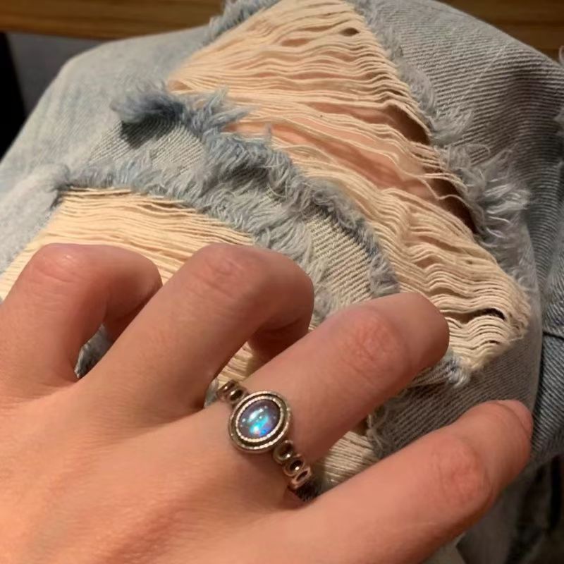 Wholesale Alloy Evil Eye Ring Distressed Vintage Open Adjustable Fashion Accessory for Boutique