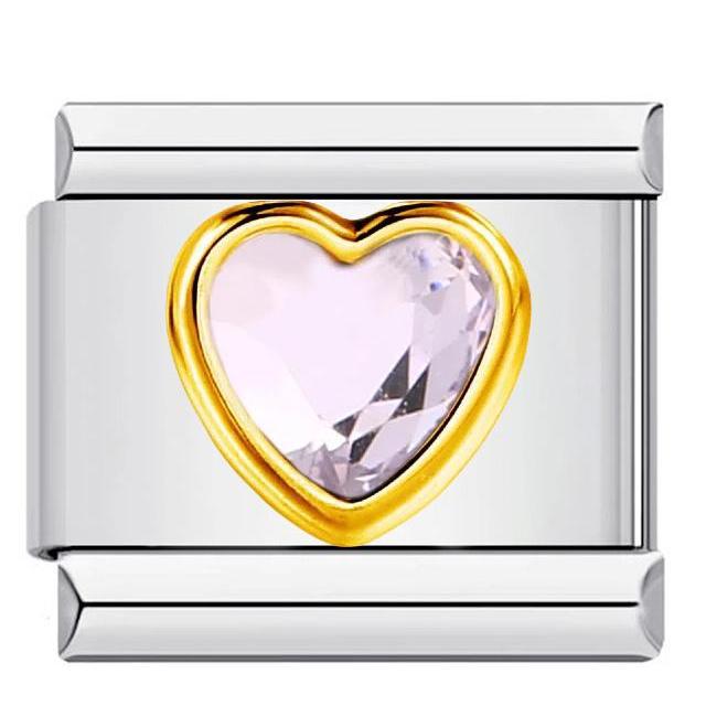 Wholesale DIY Italian Charms Bracelet in Titanium Steel with Rhinestone Hearts,  Fashion Jewelry Accessory