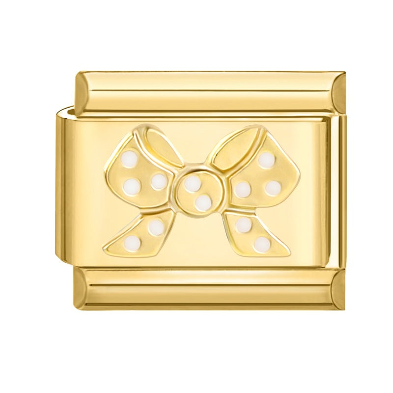 Wholesale Italian Charm Bracelet 9mm DIY Splicing Removable Stainless Steel Gold Bottom Retro Composable Bracelet