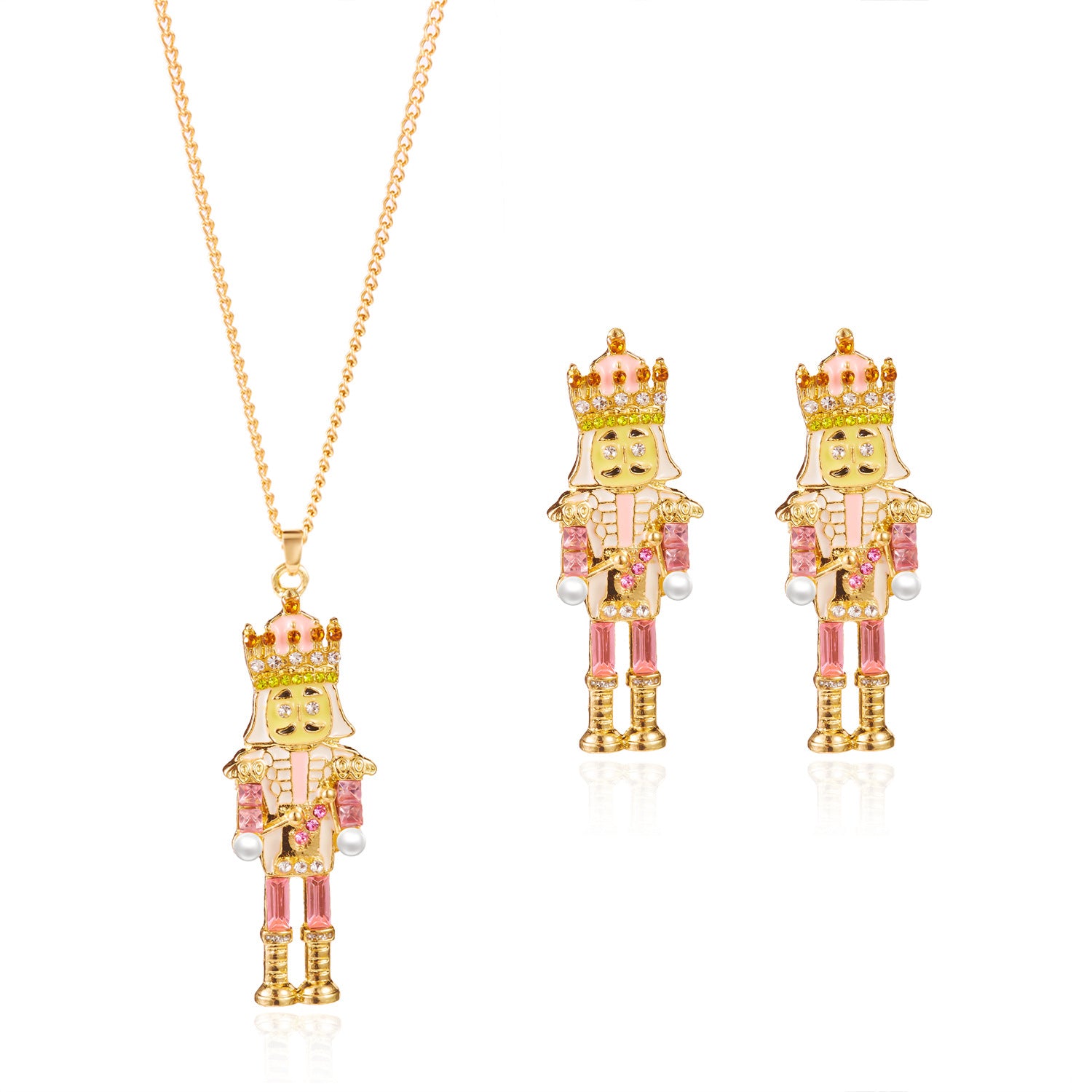 Wholesale Christmas Nutcracker Soldier Earring Necklace Set