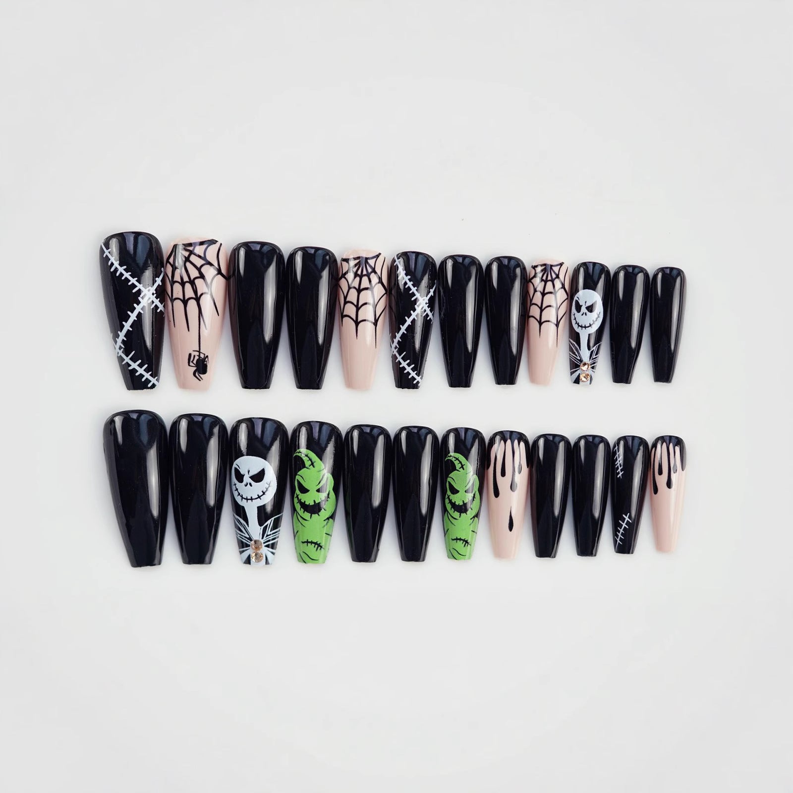 Wholesale 24 Pieces/ box  Black Nails Kits Nail Stickers