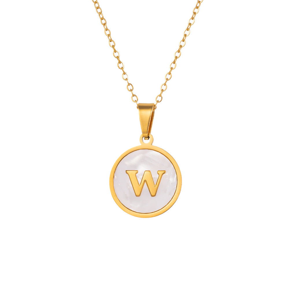 Wholesale Light Luxury Necklaces Titanium Steel Necklace Letter Necklace ACC-NE-WenJian001