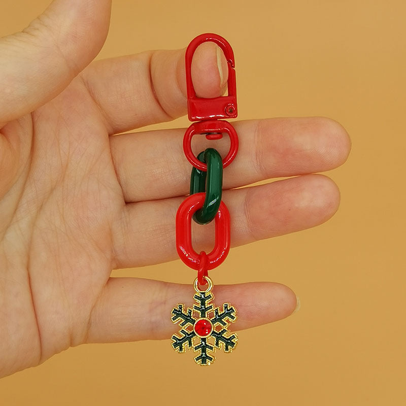 Wholesale Christmas Alloy Santa Claus Snowflake Elk Tree Keychains ACC-KC-Haol001