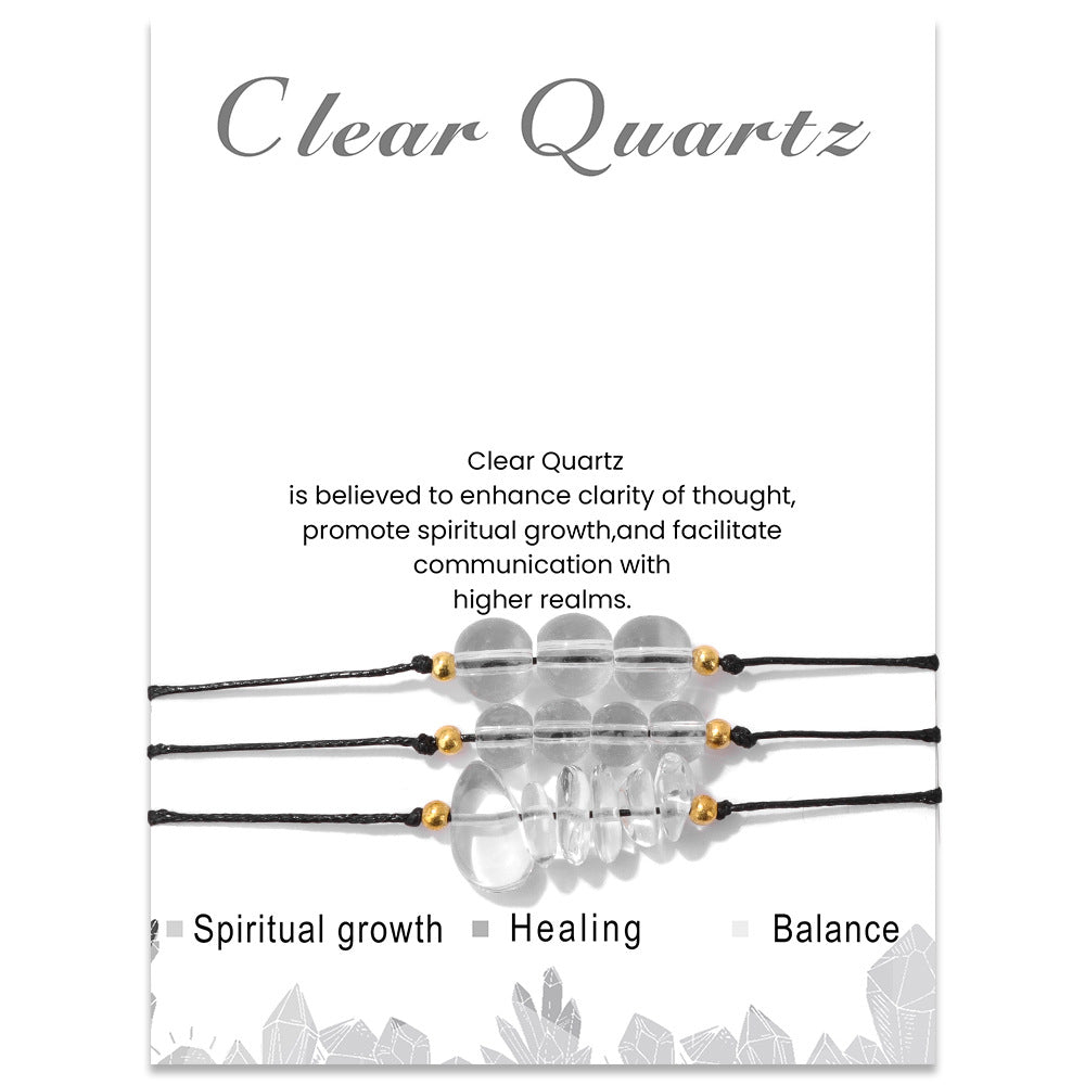 Wholesale Natural Stone Crystal Set Crushed Stone Beads Handmade Woven Bracelets ACC-BT-GEB010