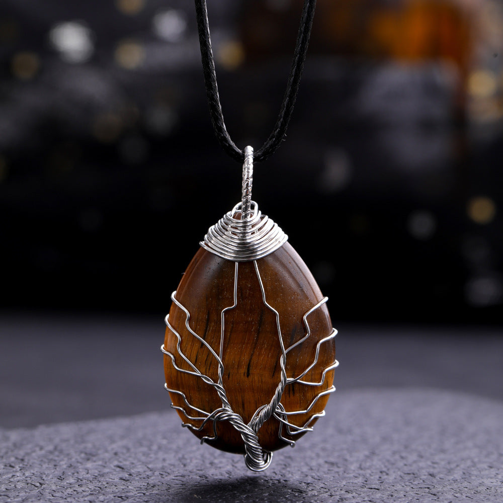 Wholesale Drop Shaped Tree of Life Handmade Wire Wrapped Metal Keychain ACC-KC-YuChan001