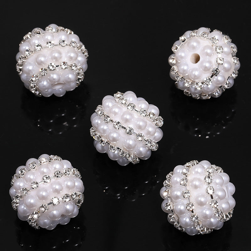 Wholesale 5PCS Candy Color Pearl Rhinestone Beads DIY Beads Mobile Phone Chain Accessories ACC-BDS-BLG044