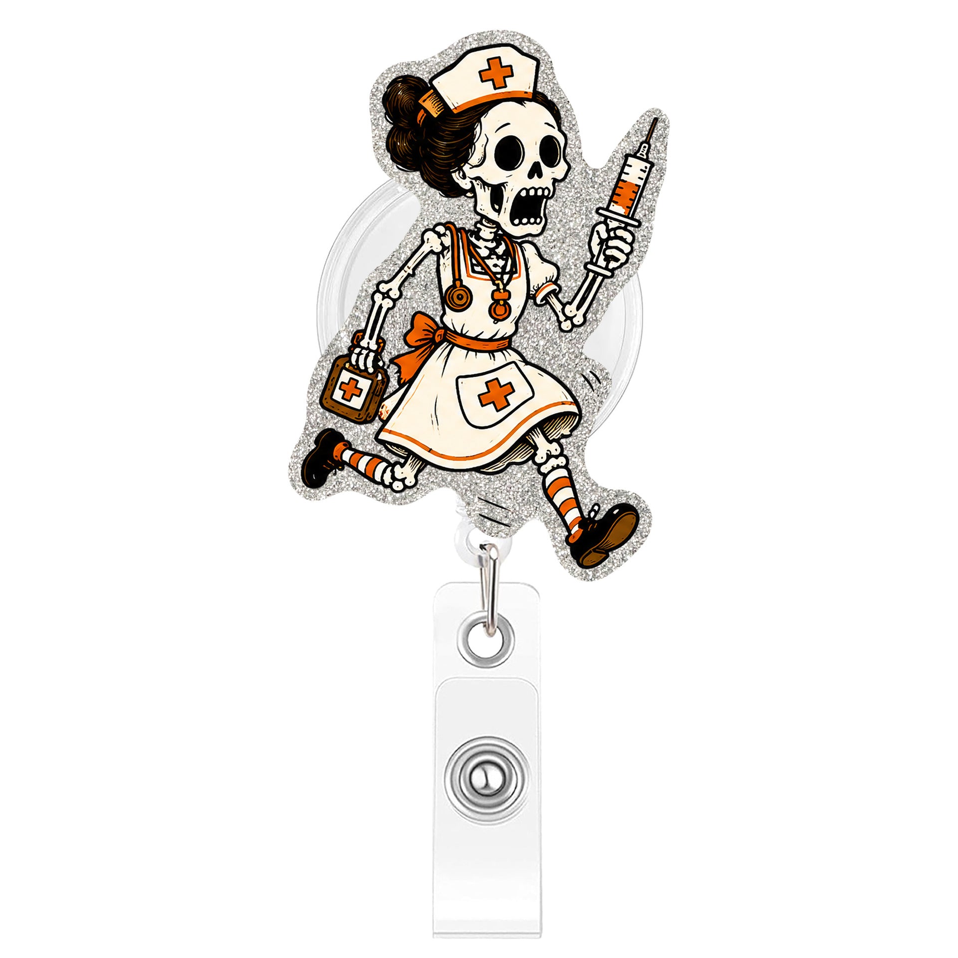 Wholesale Hurry Doctor Series Name Badges with Retractable Buckles,   Medical Staff Easy-Pull Buckles,  Acrylic Glitter Badges and Pendants