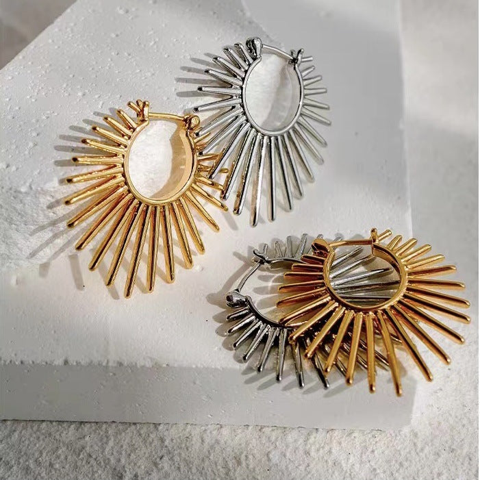 Wholesale 18K Gold Sunflower Earrings ACC-ES-Miye009