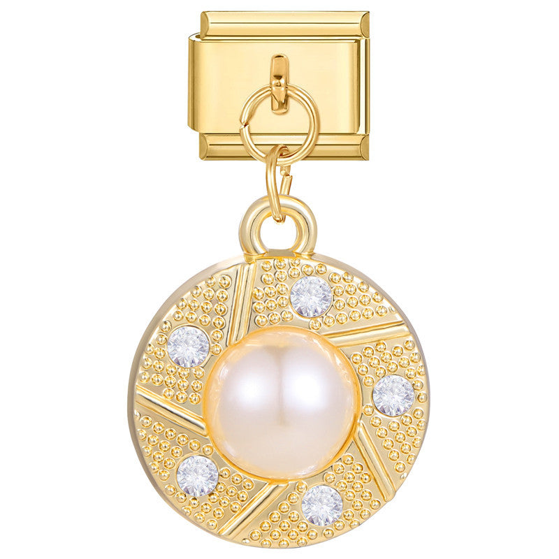 Wholesale Italian Charm Bracelet 9mm DIY Splicing Heart Pendant Titanium Steel Composable Bracelet