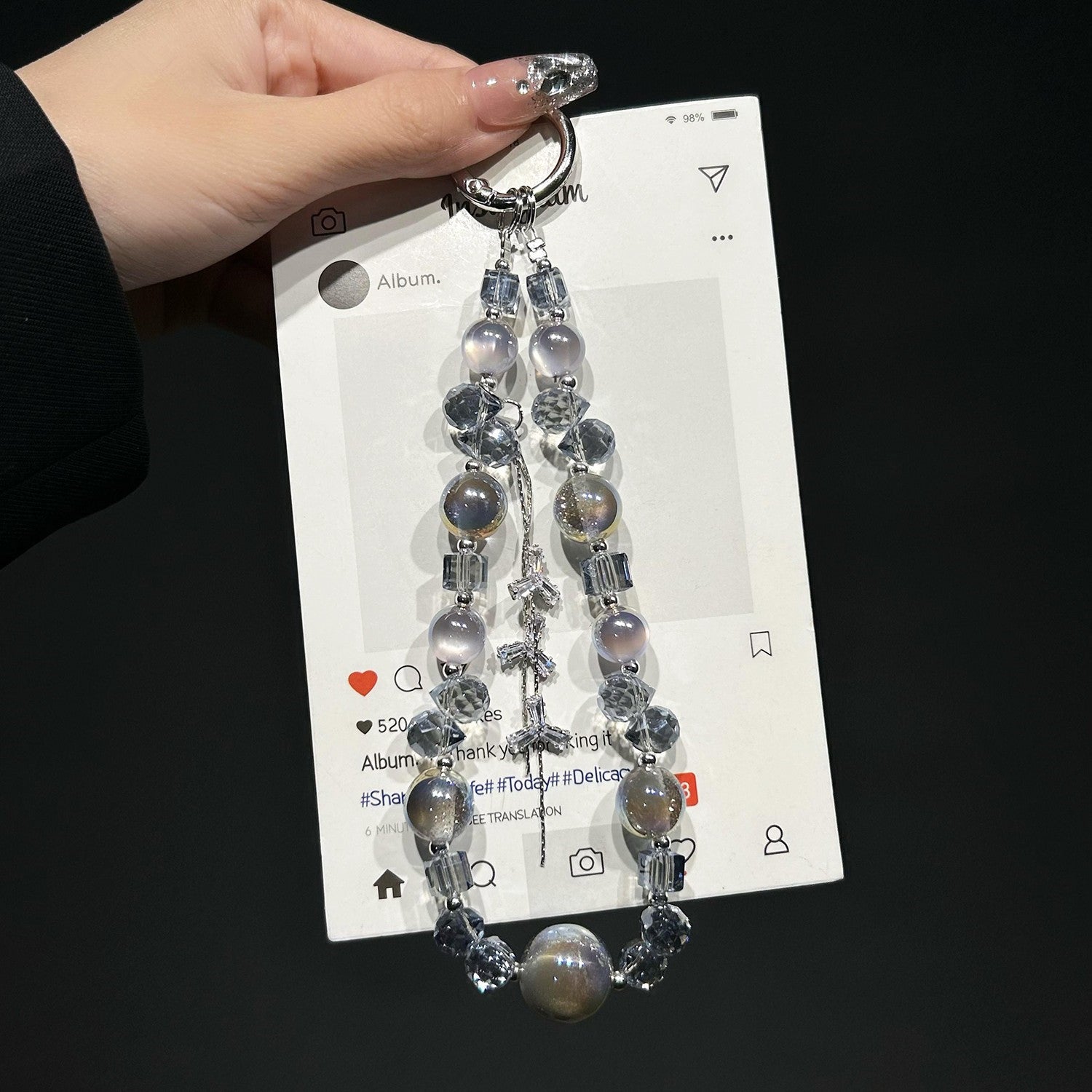 Wholesale Crystal Star Bead Lanyard Bead Keychain