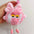 Wholesale cute little tennis ball rex rabbit fur keychain