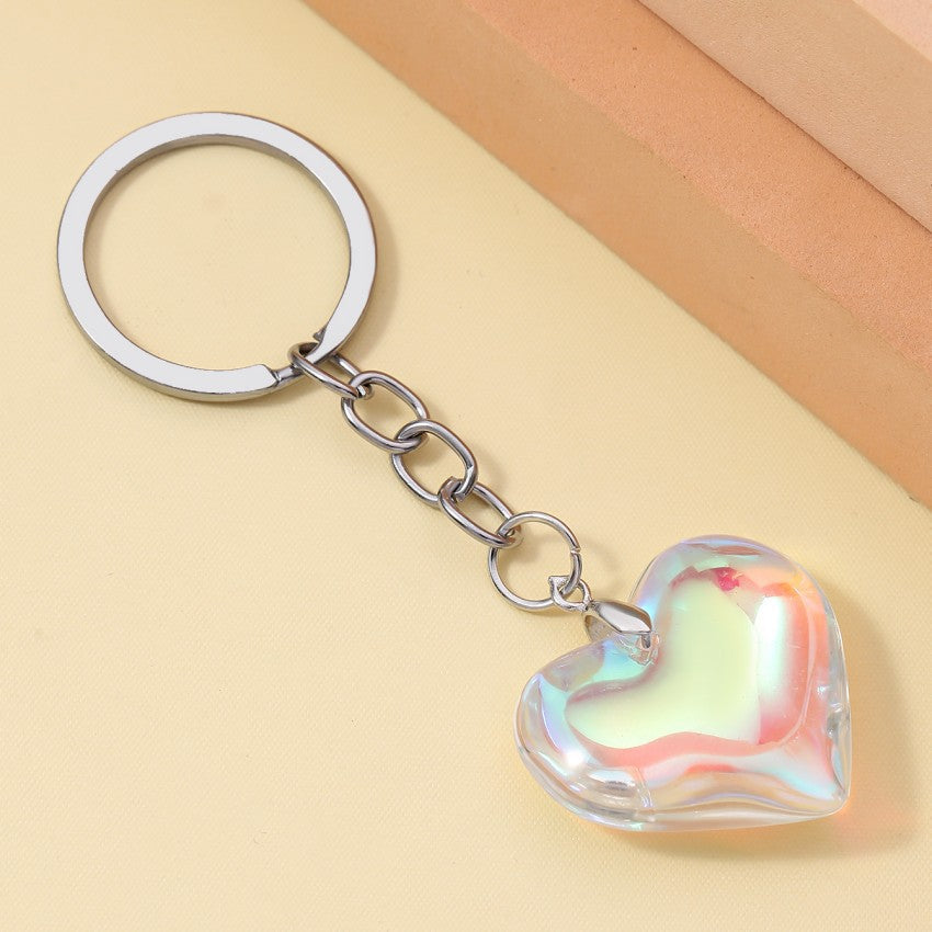 Wholesale 3D three-dimensional glass love keychain