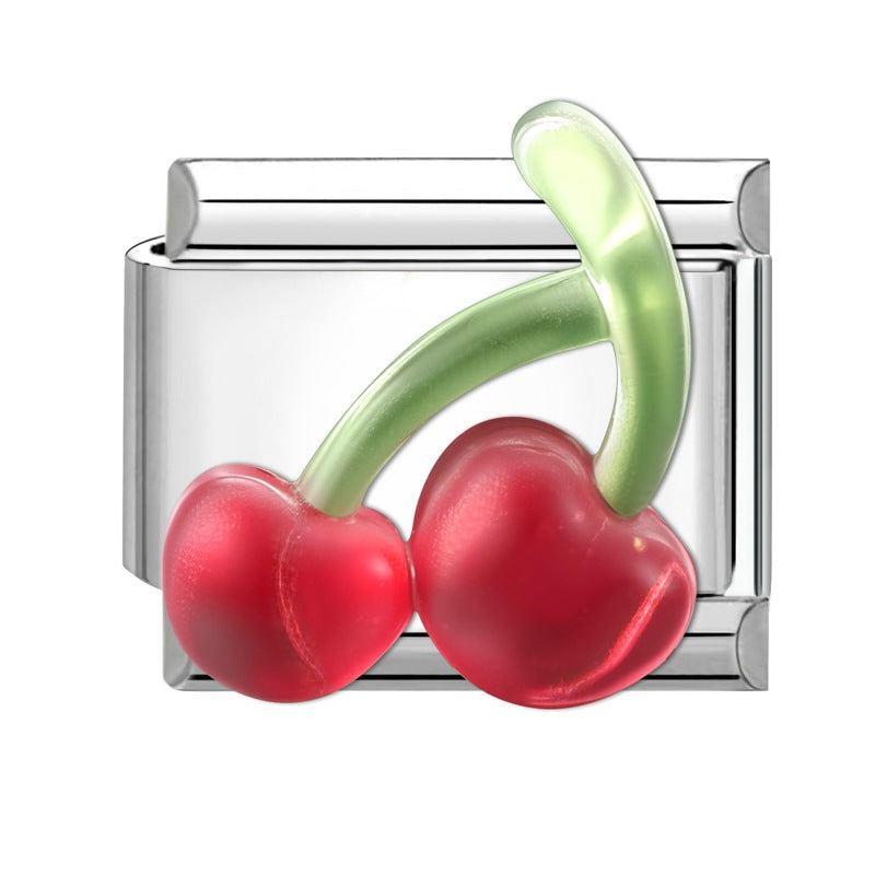 Wholesale 9mm Italian Charm Starter Bracelets DIY Fruit Series Stainless Steel Composable Bracelet