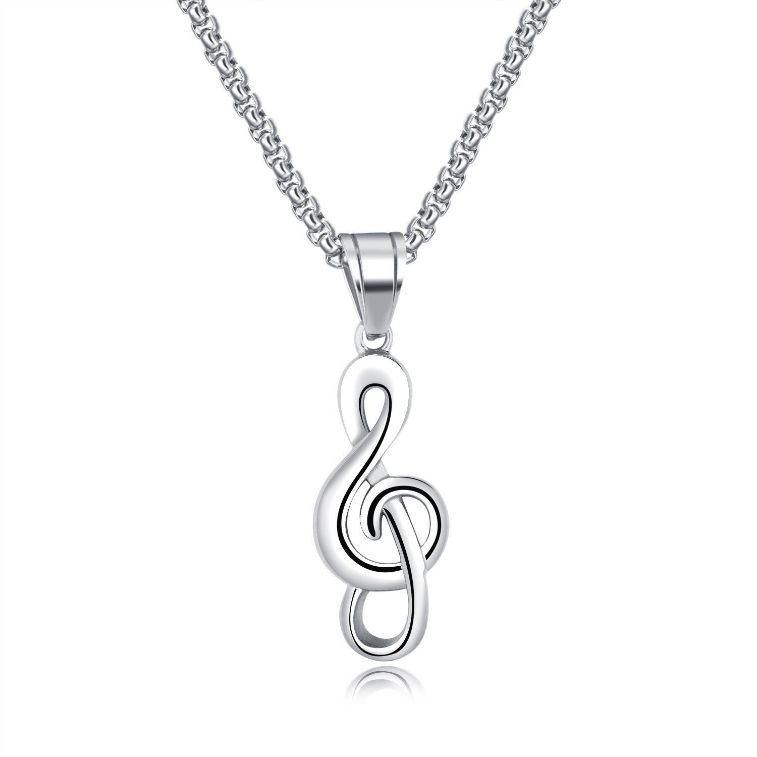 Wholesale Creative Music Symbols Special Commodities Men's Hip-Hop Stainless Steel Necklace