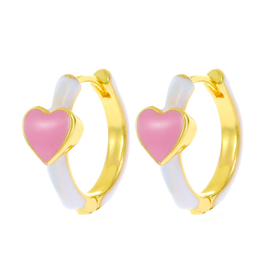 Wholesale  color drop oil C- shaped earrings