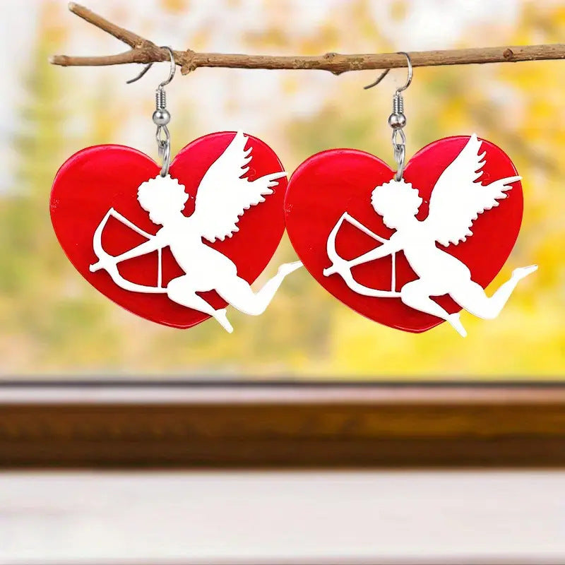 Wholesale Valentine's Day Love Wings Acrylic Earrings