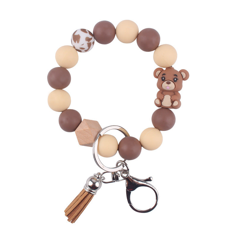 Wholesale Cartoon Three-dimensional Bear Silicone Keychain