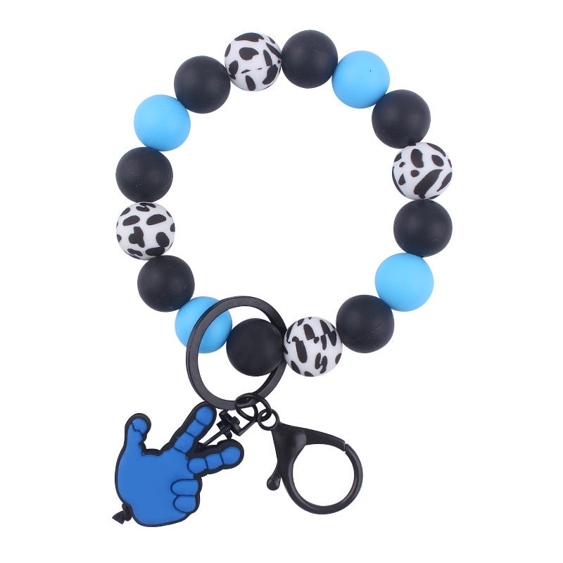 Wholesale Cartoon Palm Silicone Beaded Wristlet Keychain ACC-KC-GuangTian087