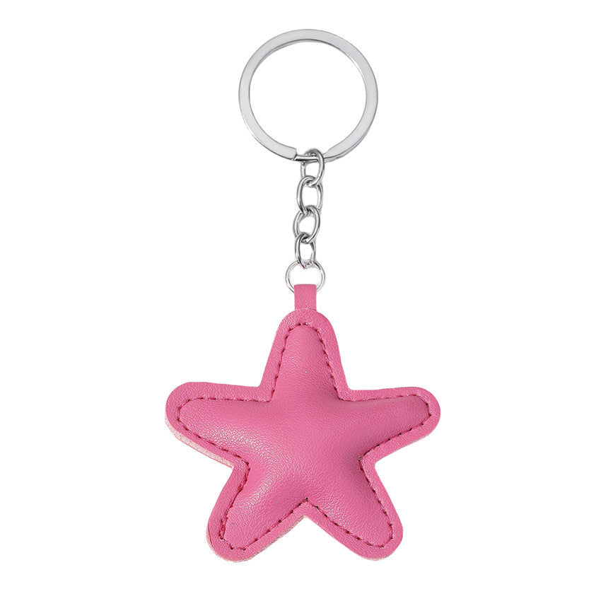Wholesale Colorful Five-pointed Star Keychain PU Cotton Filled Star Car Keychain