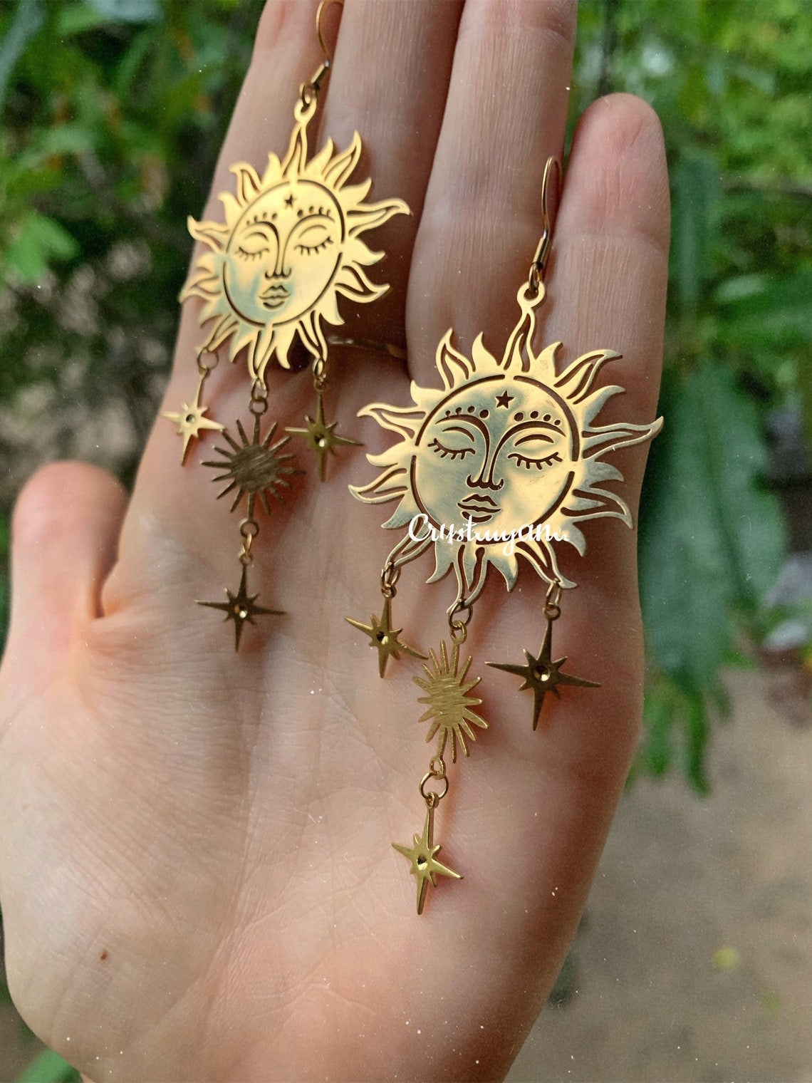 Wholesale Bohemian Sun Gold Dangle Earrings
