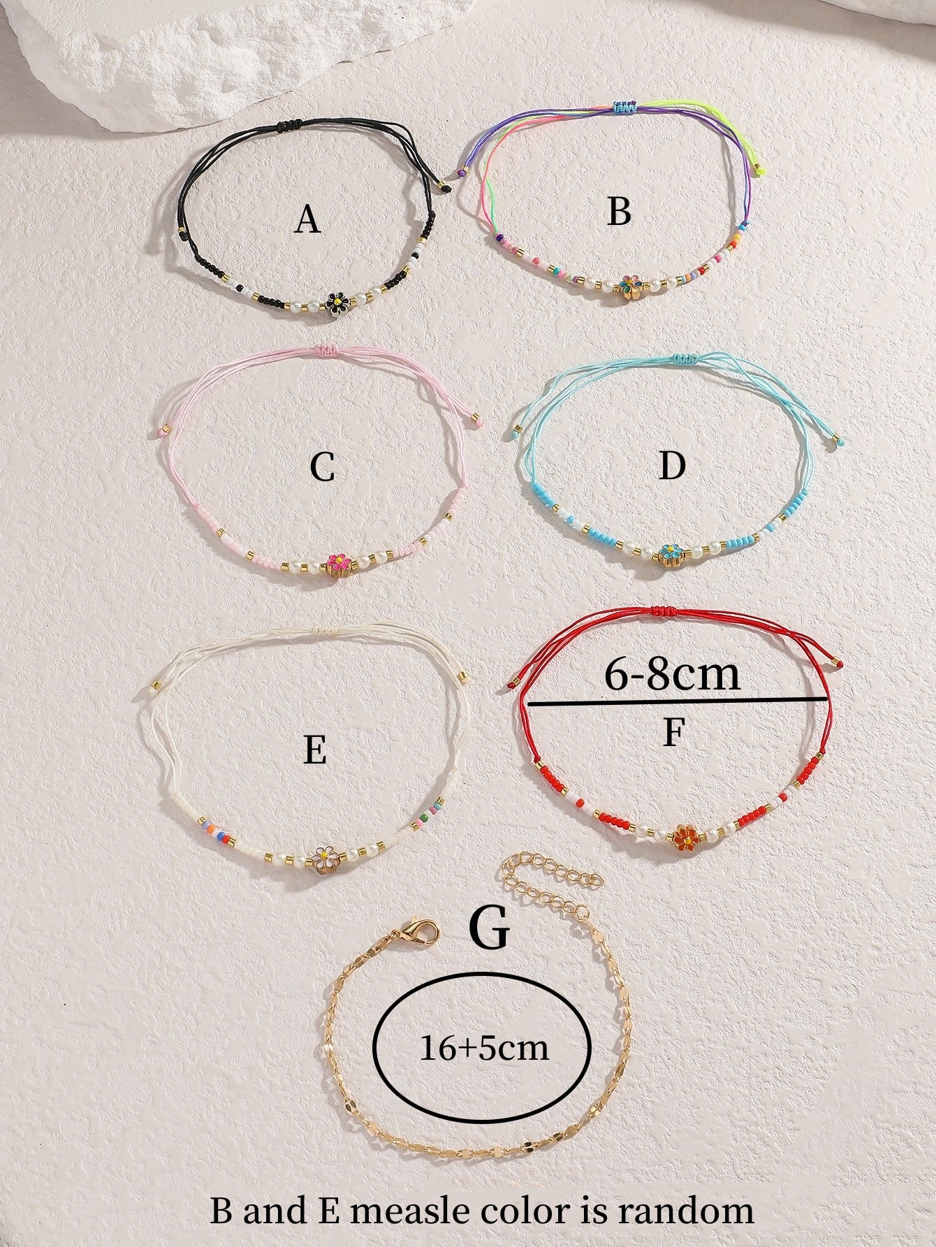 Wholesale retro Bohemian style colorful flower rice bead braided bracelet