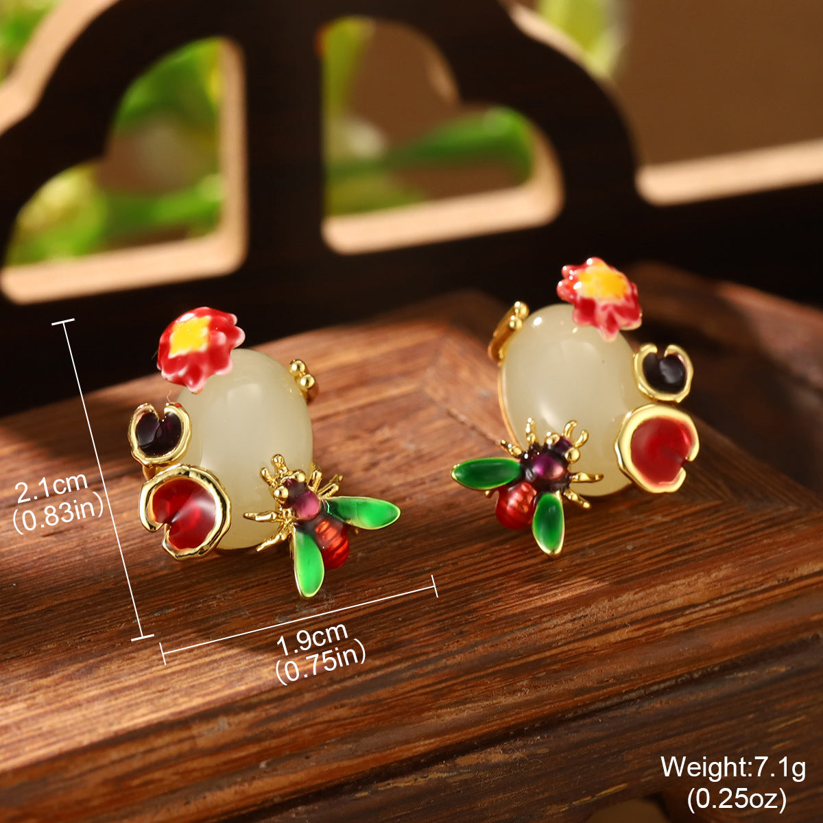 Wholesale Butterfly Pattern Pearl Drop Oil Gradient Flower Necklace Ring Earring Set