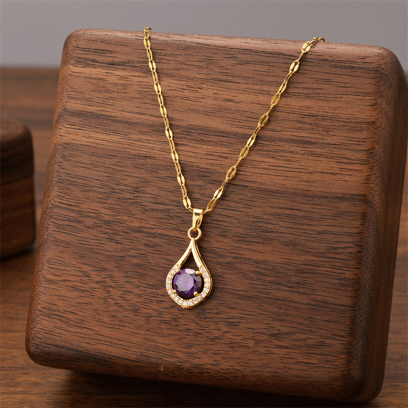 Wholesale Light Luxury Titanium Steel Necklace ACC-NE-Quanx007