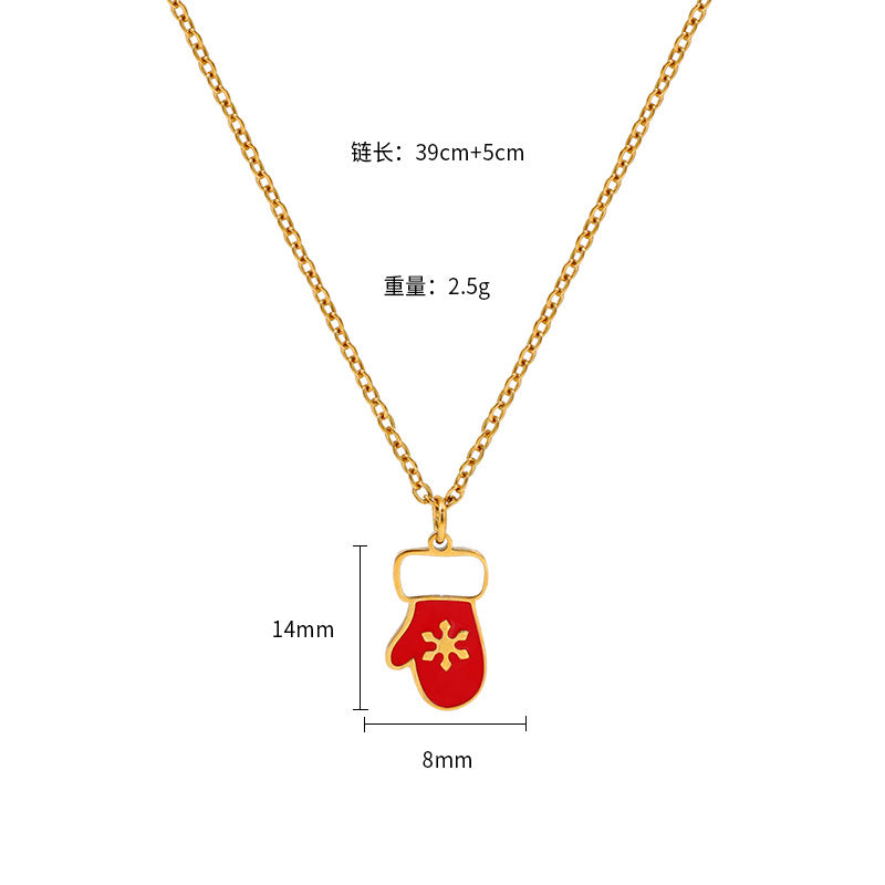 Wholesale Christmas  non-fading temperament stainless steel  necklace