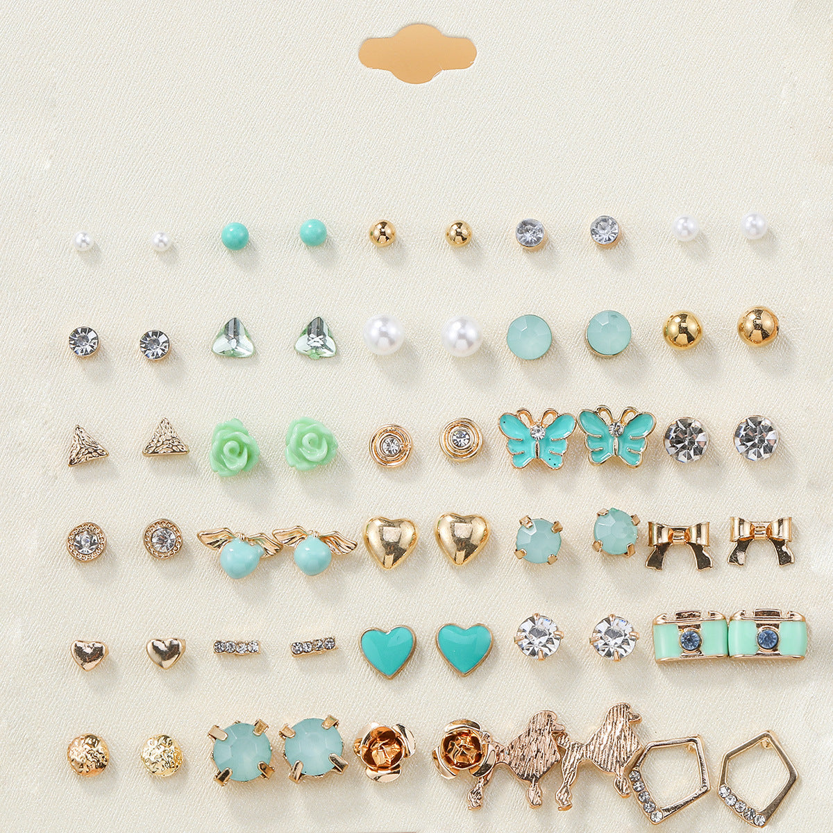 Wholesale 30 pairs/ set of bow flowers starfish butterfly earrings set