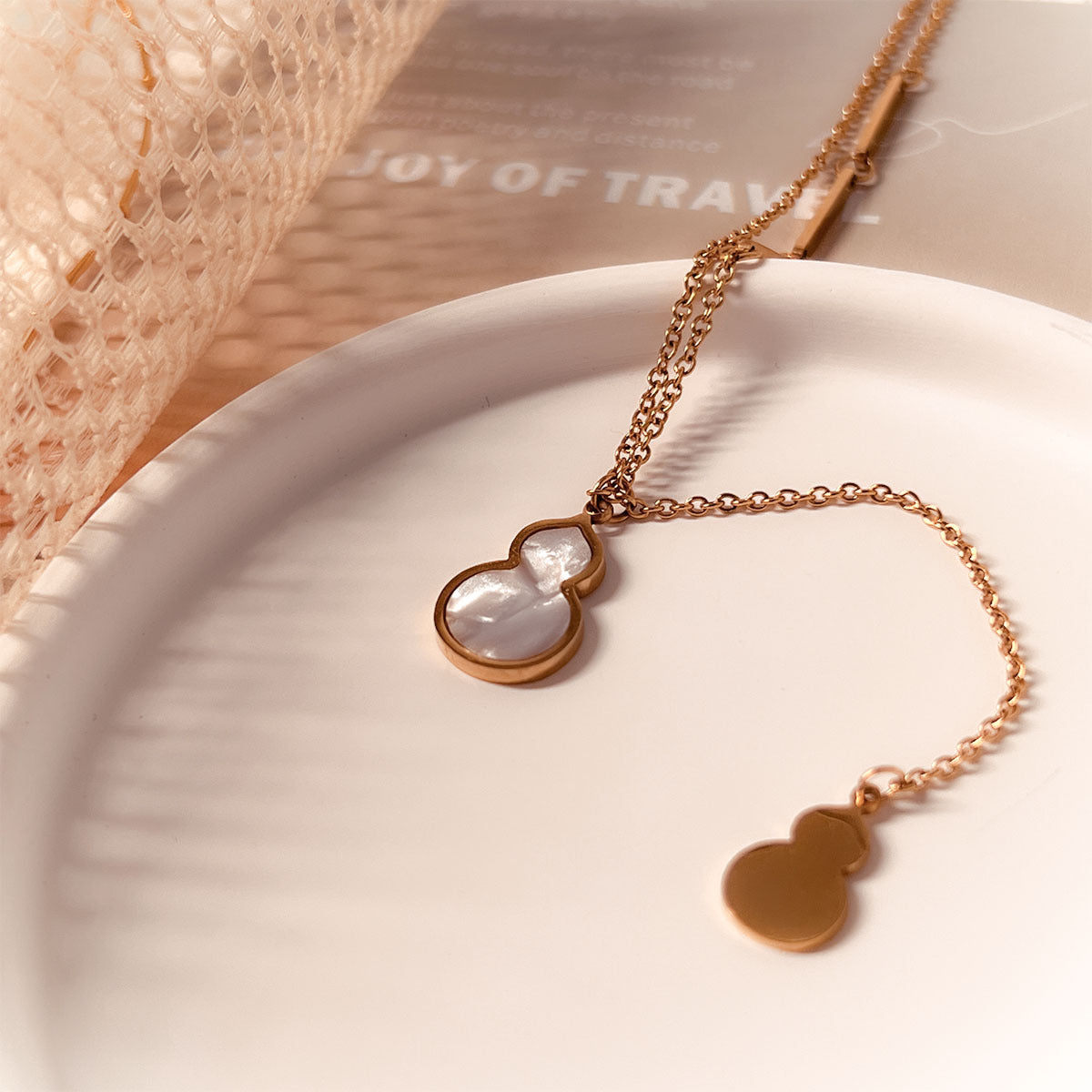 Wholesale Stainless Steel Necklace Electroplated 18K Gold Drop Necklaces ACC-NE-YuHui004