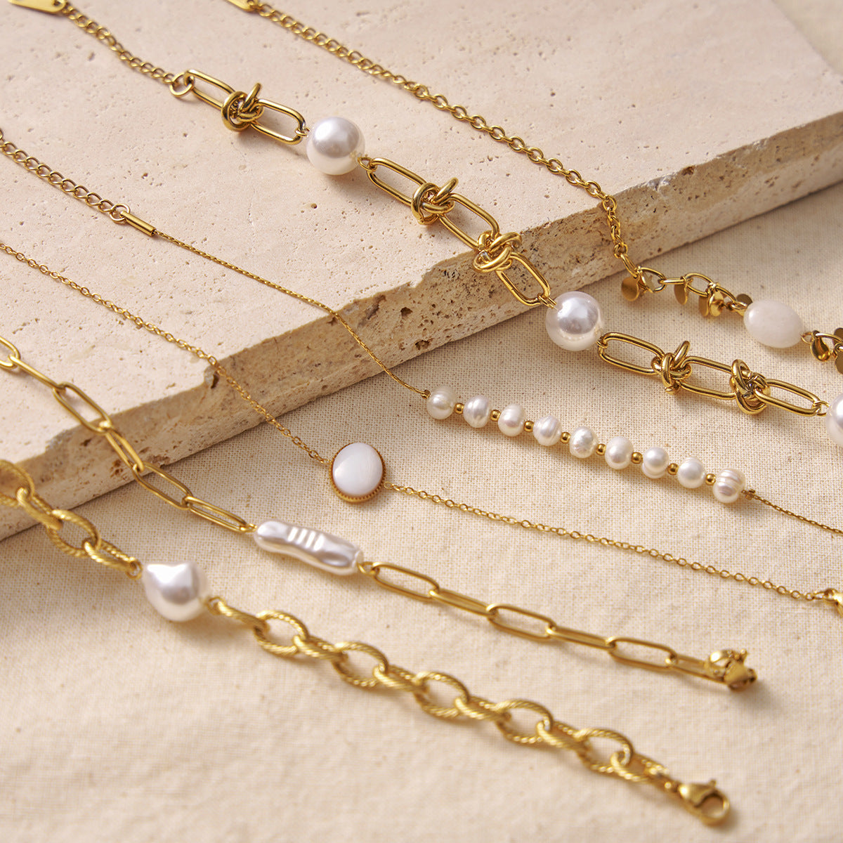 Wholesale  baroque pearl bracelet  stainless steel jewelry