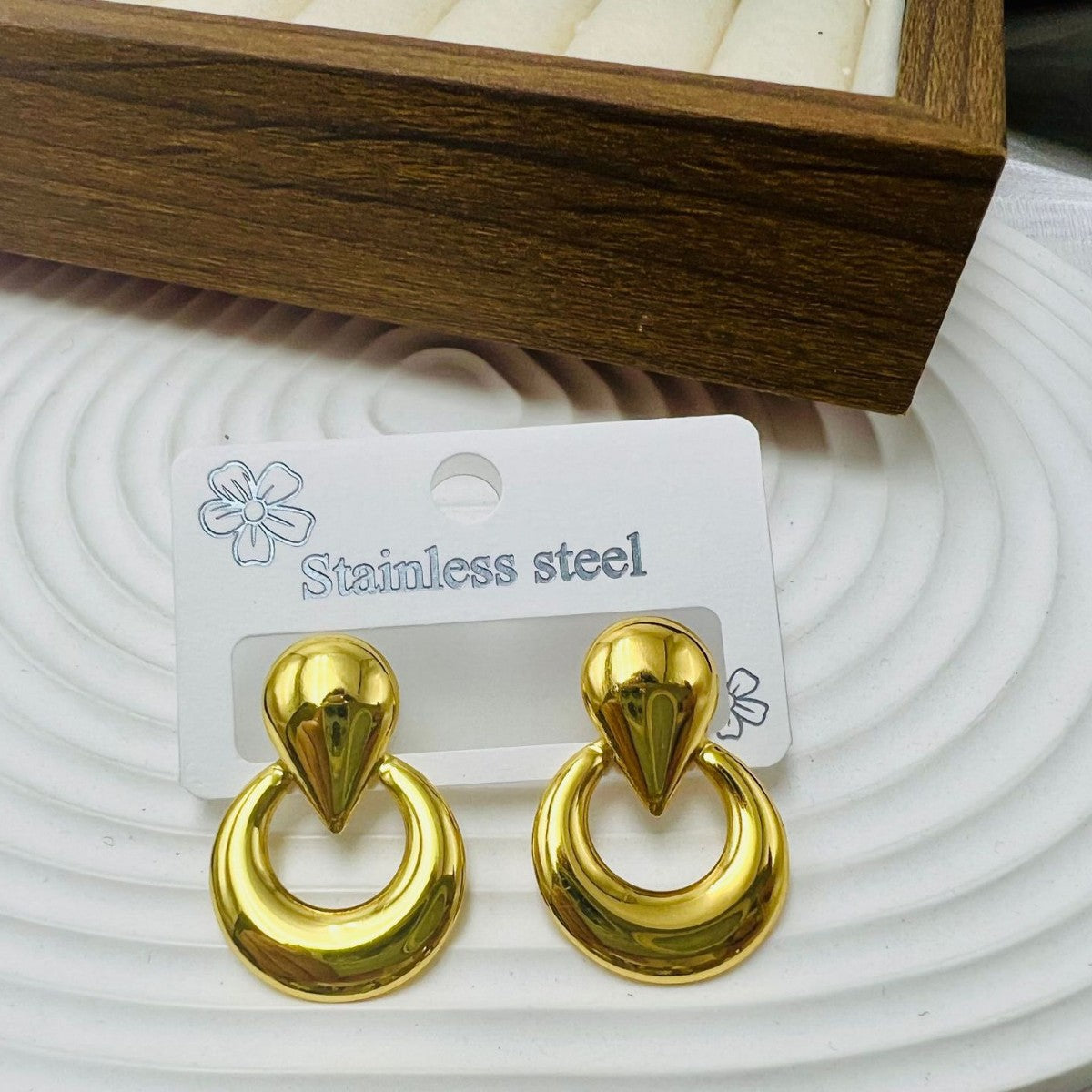 Wholesale Minimalist Stainless Steel Geometric Stud Earrings