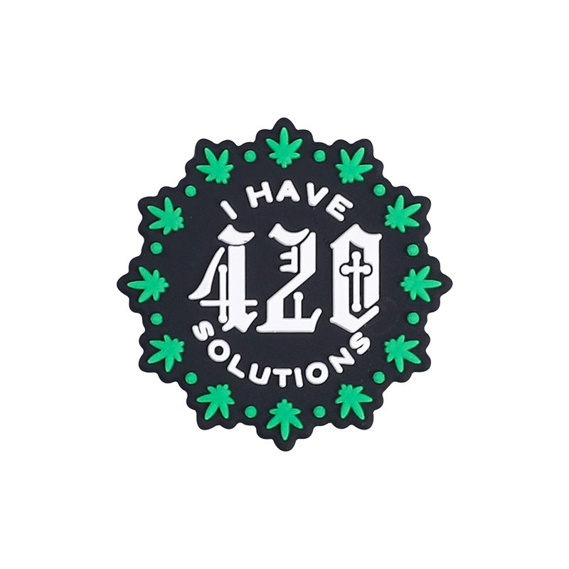 Wholesale 20pcs Green Leaf Silicone Beads Focal Beads DIY Beaded Pen Accessories ACC-BDS-RongFa027