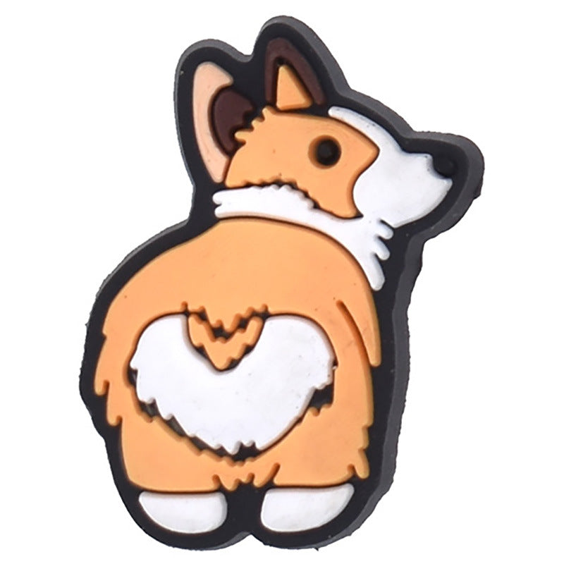 Wholesale  Random 100pcs Cute dog PVC Soft Rubber Shoe Buckle Decoration