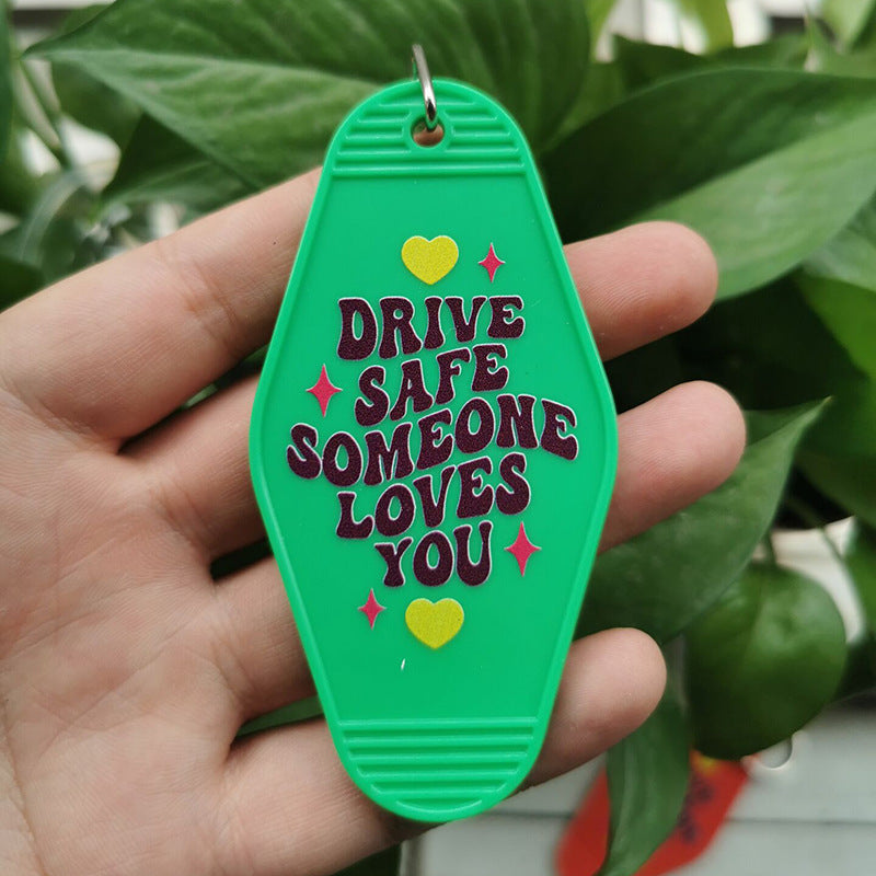 Wholesale Retro Hotel Plastic Tag Keychain ACC-KC-MeiXin015