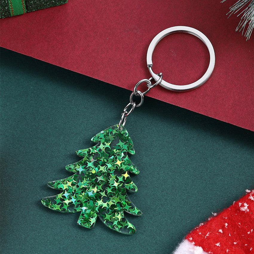 Wholesale Christmas Sequin Glitter Christmas Tree Keychain ACC-KC-RongRui014