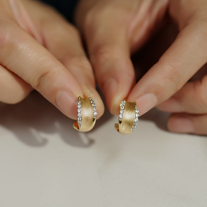 Wholesale gold and silver contrast earrings