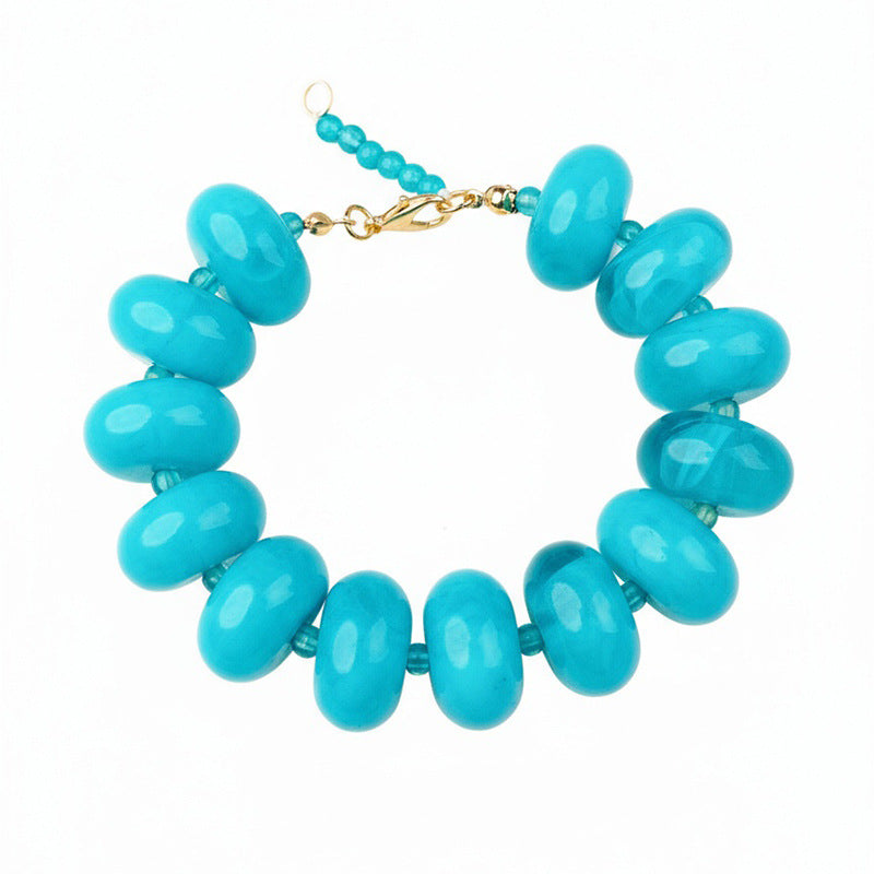 Wholesale Acrylic Colorful Gradient Beaded Bracelet Bohemian Handmade Jewelry Accessory