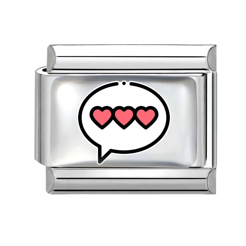 Wholesale Modular Stainless Steel Bracelet with Heart and Sun Motif DIY Craft Supply for Boutique Resale